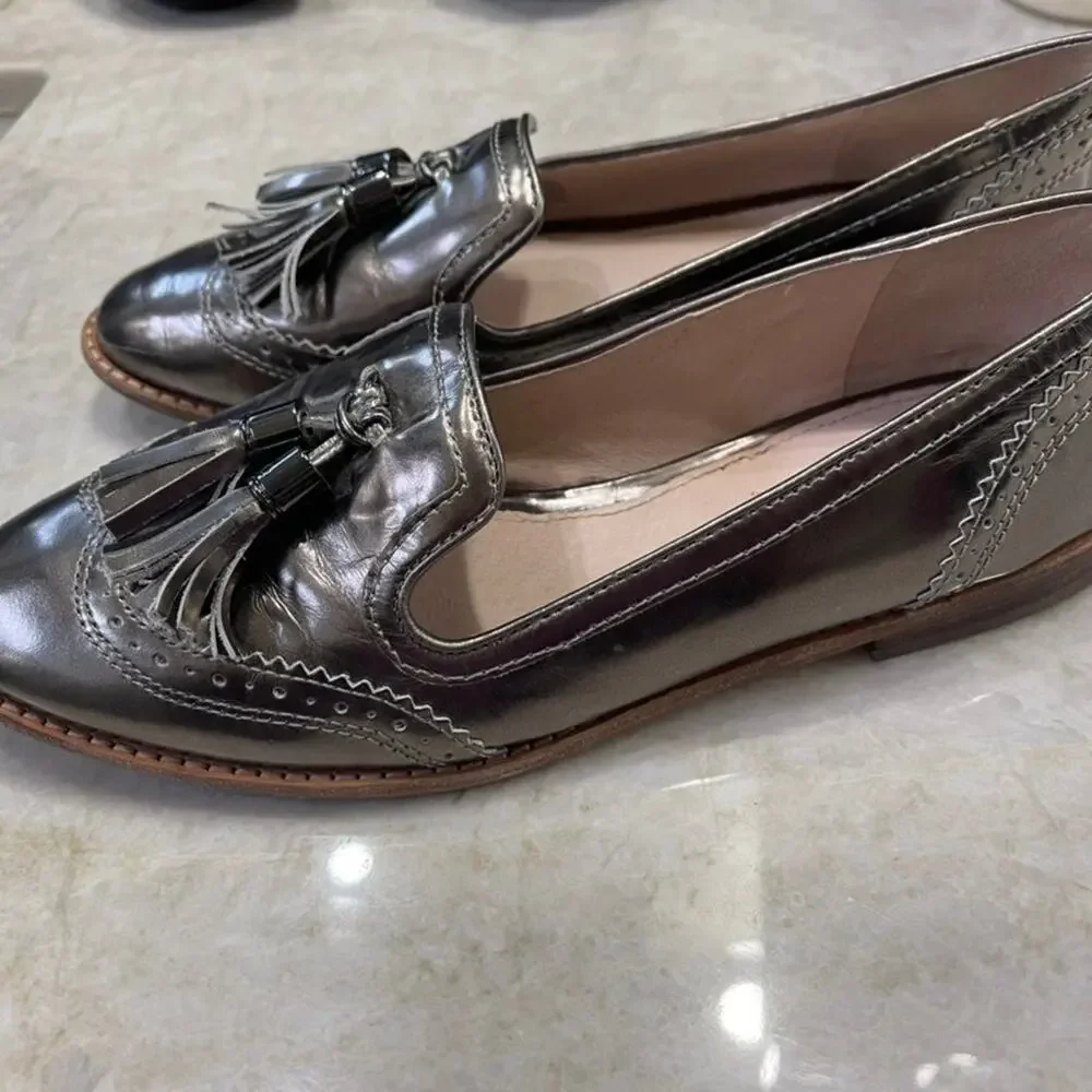 Louise et Cie LO-JOEY pewter Loafers sz 8-1/2